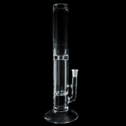Solid Glassworks Turbine Tube bong in black, front view of the straight tube
