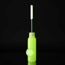Soup Glass Tool #3 in Antidote green, full-length dab tool standing