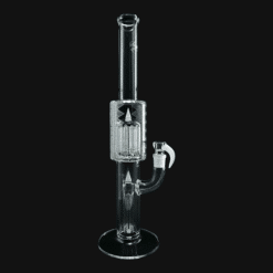 Sovereignty 12 Tree bong in White Satin, full tube view with etched frosted panel