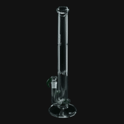Sovereignty 50x5 MA Stemline bong – Green Stardust x Ghost, clear tube with green accents, angled view