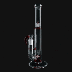 Sovereignty Shorty4 Pawn G Line bong – Pomegranate, clear glass with red accents, side view