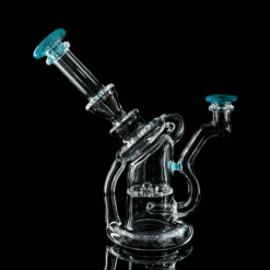 Spaceman Blooper Recycler dab rig in Meta blue, front-left angle view