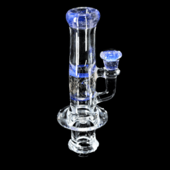 Trippy Meat Puffco Pivot top number 2, clear glass with a blue accent, alone