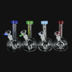 aLeaf Orb bongs shown together in four colors
