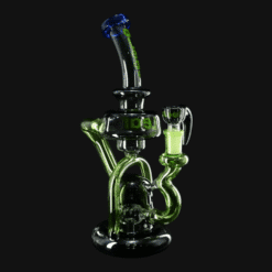 aLeaf Wishbone recycler dab rig in green glass, side view