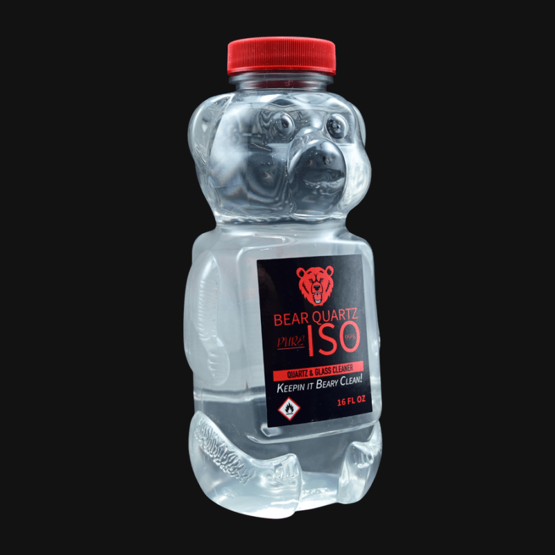Bear Quartz ISO glass cleaner in a bear-shaped bottle with a red cap
