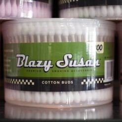 Blazy Susan Swabs, jar of white cotton swabs with bamboo sticks