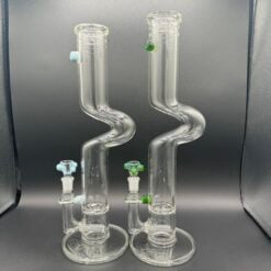 Zombie Hand Stemline to Blooper zigzag glass adapters, pair shown side by side