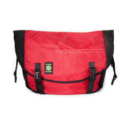 Dime Bags Voyage Messenger bag in crimson red, front view