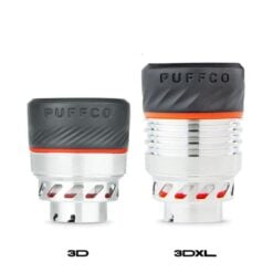 Puffco Peak Pro 3D and 3DXL chambers shown side by side