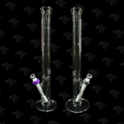 Illadelph 7mm Tall Straight Tube, two clear glass straight tubes shown together