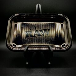 RAW Black Gold small rolling tray in matte black
