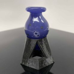 Ras Glass Millie bubble cap in Blue Cheese purple glass with skull design