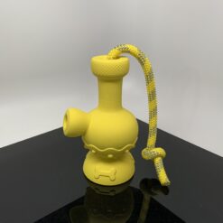 Puff Palz The Tug and Toke silicone chew toy in yellow with rope handle