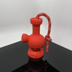 Puff Palz The Tug and Toke silicone chew toy in red with rope handle