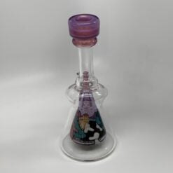 Windstar Jammer Purple Shroom beaker bong with purple mouthpiece, front view