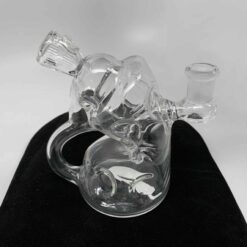 BKG x Skoeet Spray Can Recycler dab rig, angled view of the recycler chamber