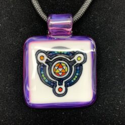 Kai Brown Pendant 11, square glass pendant with a geometric pattern