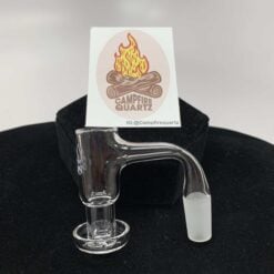 Campfire Quartz V2 slurper banger shown with the Campfire Quartz logo sticker