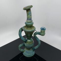 Fogz Klein recycler dab rig in peacock teal, 11-inch, front view