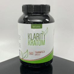 Klarity Kratom Trainwreck capsules bottle, 500 count