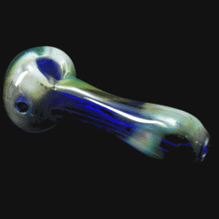 Westie Glass Cobalt Space Spoon #3 in blue and green, glass spoon pipe