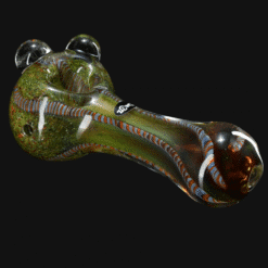 Zong Small hand pipe spoon in green fumed glass