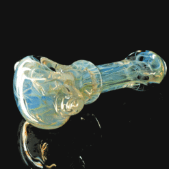Flare Glass I/O Milli spoon pipe in clear and blue glass