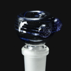 Westie Glass 14mm slide bowl in Galaxy purple glitter glass