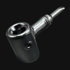 Grav 6-inch Tankard Sherlock glass pipe in black and clear