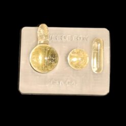 Boro Burro Slurper set with amber glass marble and pearls on display card