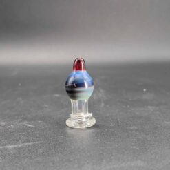 Burro Boro carb cap in blue and white glass