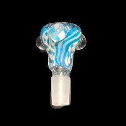 Citrus McHenry glass slide bowl in blue and white swirl