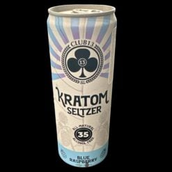 Club13 Blue Raspberry kratom seltzer can, 35mg, 12oz