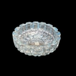 Exquisite faceted glass ashtray in clear glass