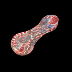 Dave Armour Phaty glass pipe in red and white swirl