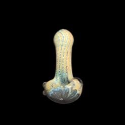 Ginnis Glassworks spoon pipe in iridescent worked glass
