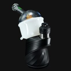 Hemper Puffco Peak Top attachment styled like a rubber duck, white and yellow