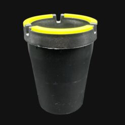 Luminous Butt Bucket ashtray with lid, black with yellow glow ring