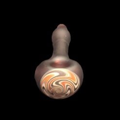 Sandberg Amber and Woodgrain Spoon pipe #4, round bulb bowl design