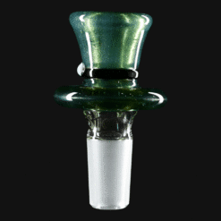 Slugworth 14mm Top Hat Slide in chromium green, glass bowl piece