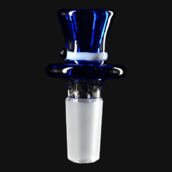 Slugworth 14mm Top Hat Slide in cobalt blue, 4-hole glass bowl piece
