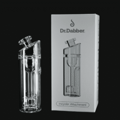 Dr. Dabber Switch GO incycler glass attachment shown with its retail box