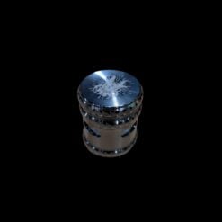 Shredder 4-part 44mm ridged grinder in black, closed view
