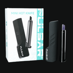 Pulsar Mini Hot Knife device shown next to its retail box