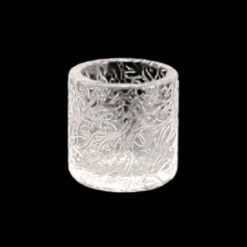 Evan Shore Trippy Insert quartz cup in the Sassafras etched pattern