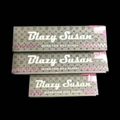 Blazy Susan Ultra Thin Rice Rolling Papers, three packs shown