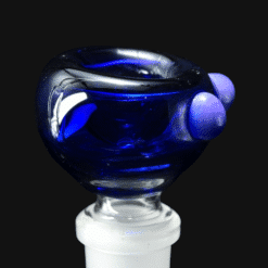 Westie Glass 14mm Slide in Cobalt #1, blue glass bowl with accent dot