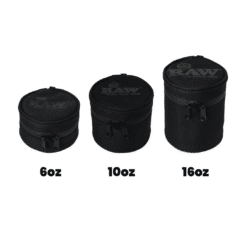 RAW Smell Proof Cozy and Jar set in three sizes, 6oz, 10oz and 16oz