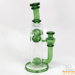 Red Tail Glass Mini Fab Stack in green, 8.75-inch dab rig